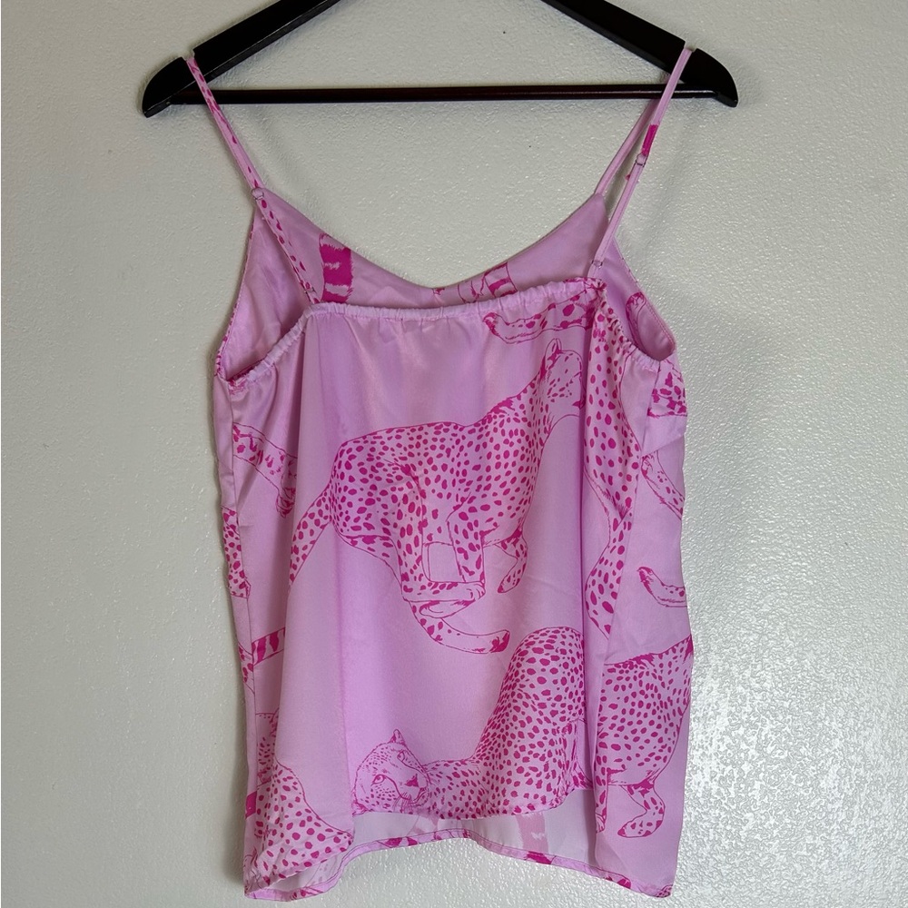 Peach Love California Fashion V Neck Tiger Cheetah Print Sling Home Pajamas Set - Picture 7 of 15